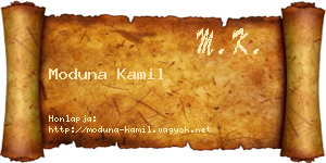 Moduna Kamil névjegykártya